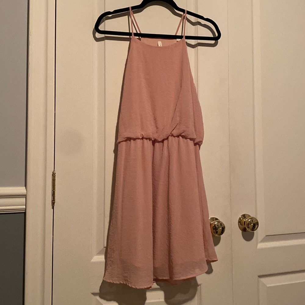 Mini chiffon dress, Size M, high neck
